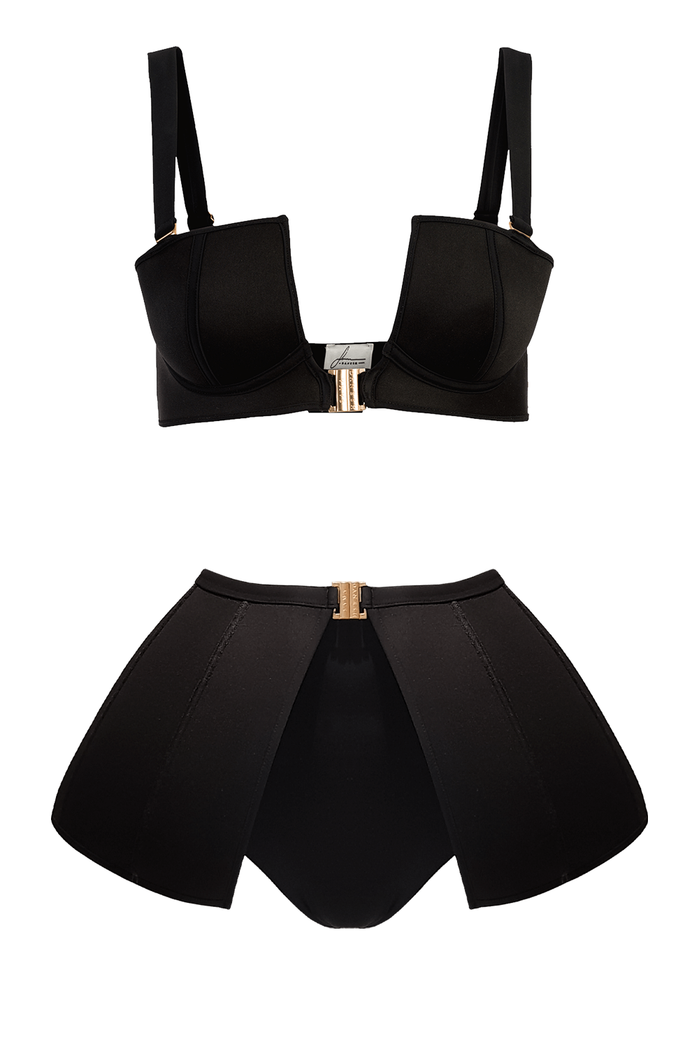 The Three Piece Peplum Bikini Set | Black