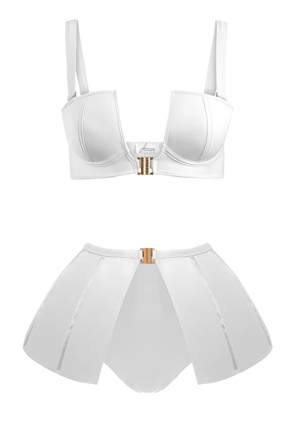 The Three Piece Peplum Bikini Set | High-Waisted in White