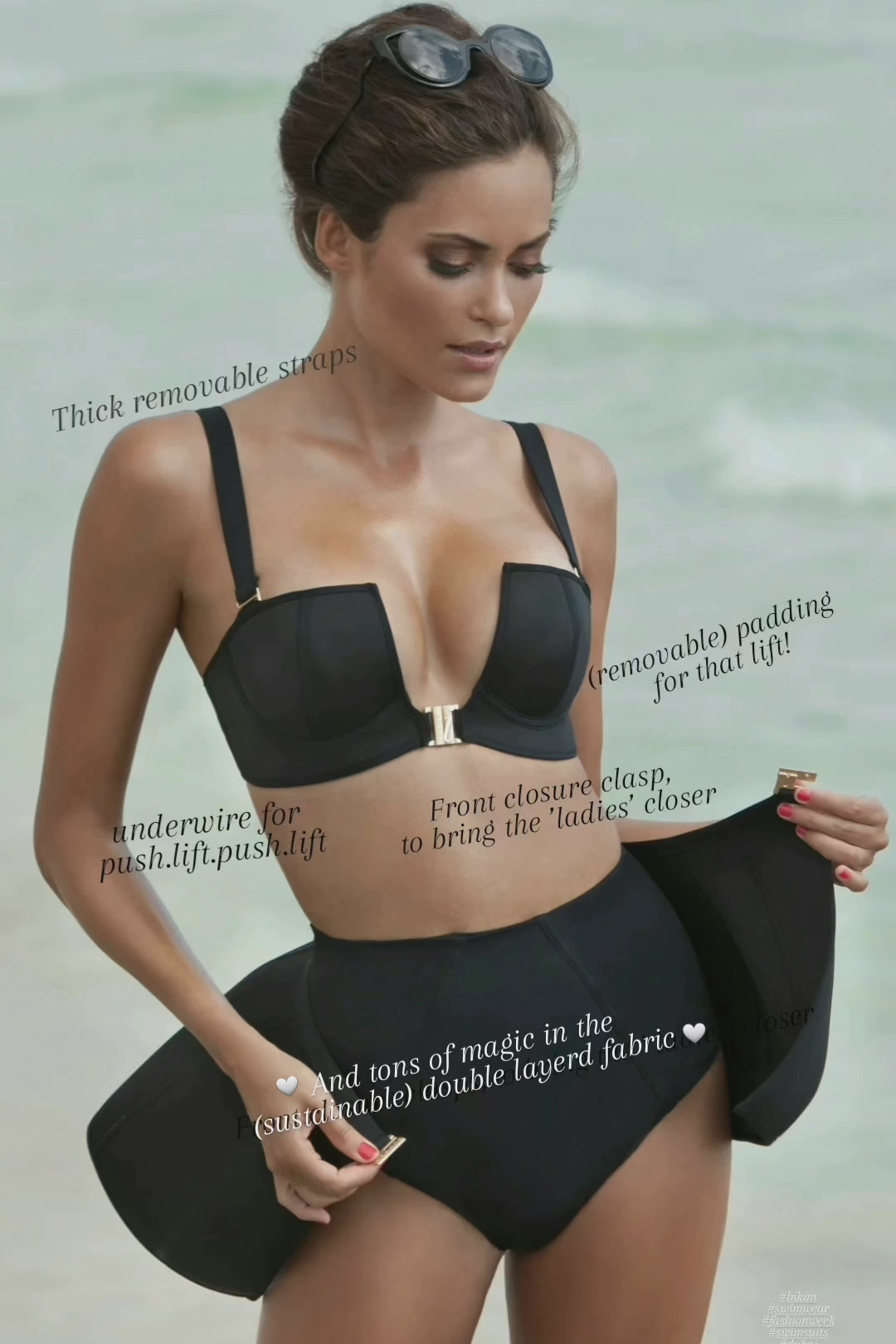 The Three Piece Peplum Bikini Set | Black