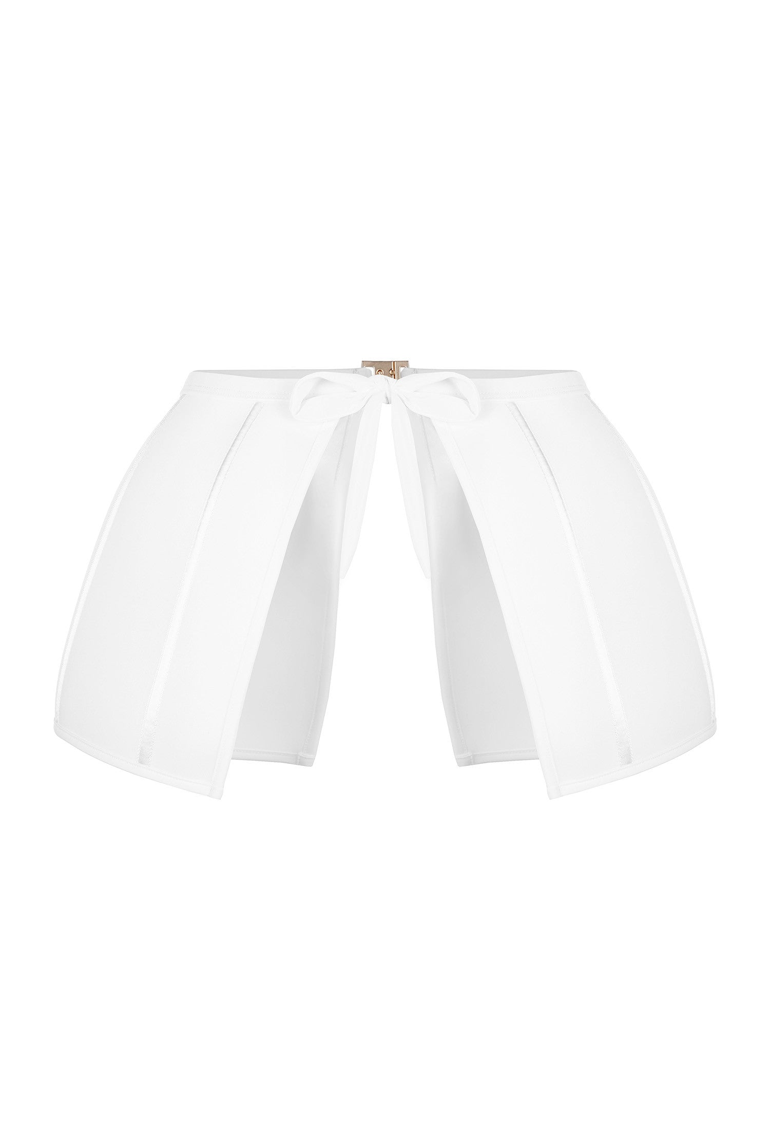 White Belted Peplum Coverup Skirt