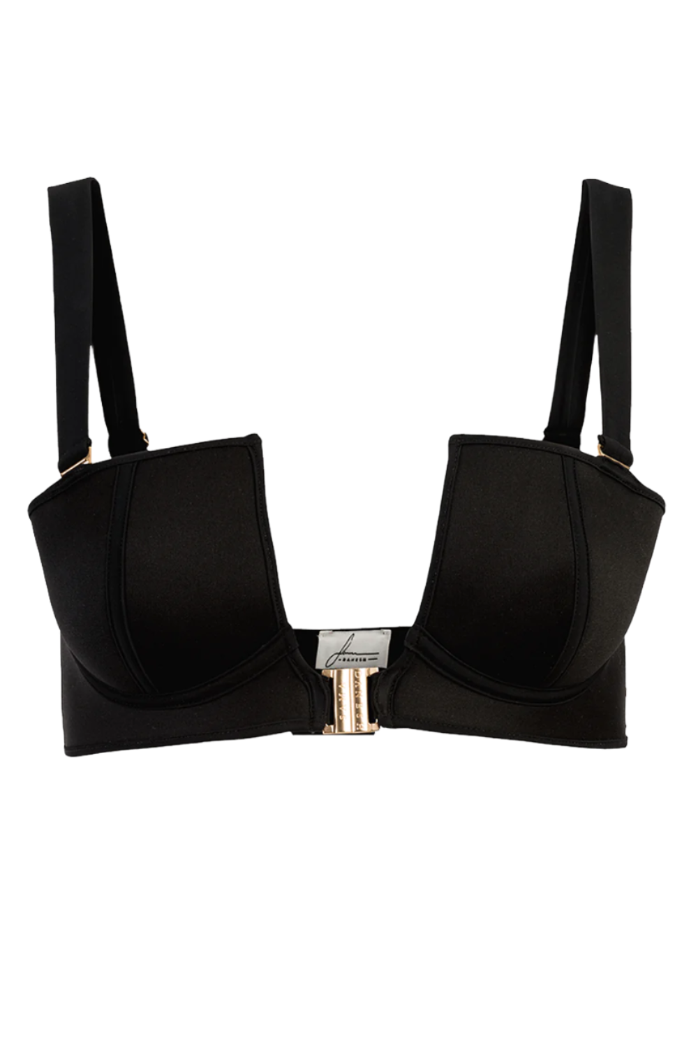 Black Allure Underwire Bikini Top cutout view showing underwire structure and push-up padding.