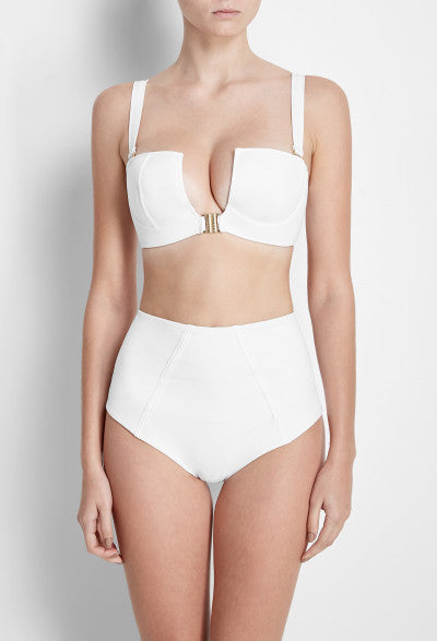 White High Waist Bikini Bottom