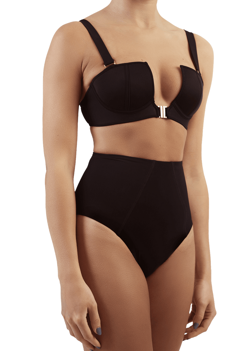 Black High Waist Bikini Bottoms