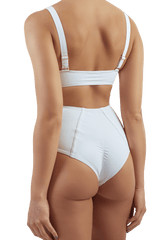 Allure white high waist bikini bottoms