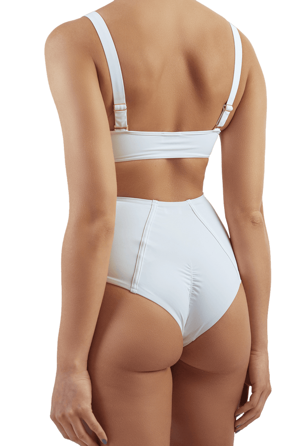 Allure white high waist bikini bottoms