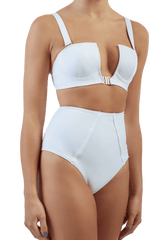 Allure white high waist bikini bottoms