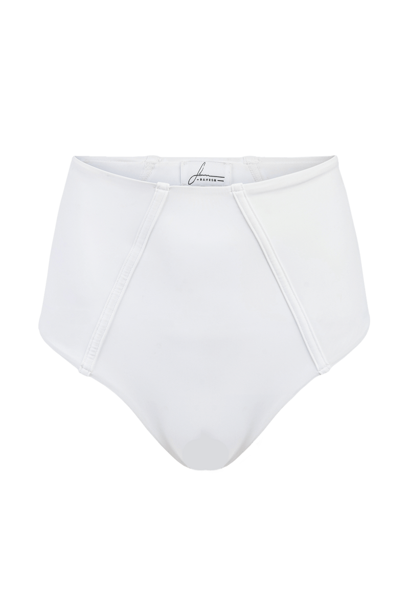 Allure white high waist bikini bottoms